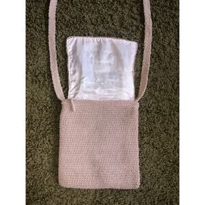 Carlo D’Santi crochet purse pink 7x9 with flap